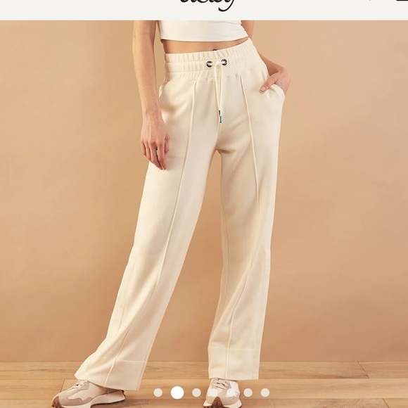 Aday Oat Perfect Walk High Rise Terry Tencel Cotton Lounge Jogger Sz L - Picture 1 of 13